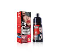 Natural Black Hair Color Shampoo 2.0 - 400ml | 100% Grey Coverage | 3-in-1 Hair Colour, Cleanse & Condition | Long-Lasting Black Hair Dye for Men & Women