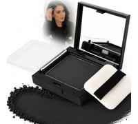 Natural Black Hairline Shadow Powder for Women - Root Touch Up Powder with Mirror Puff, Water & Sweat Resistant Hair Filler for Grey Root, Sparse Edges, Wide Parting & Fuller-Looking Hair Compact