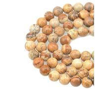 Natural Black Larvikite Labradorite Stone Beads Round Loose Bead for Jewelry Making Bracelet Necklace Accessories 15" 4/6/8/10mm-Picture Jasper-8mm (About 46pcs)