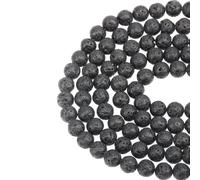 Natural Black Larvikite Labradorite Stone Beads Round Loose Bead for Jewelry Making Bracelet Necklace Accessories 15" 4/6/8/10mm-Volcanic Lava-6mm (About 63pcs)