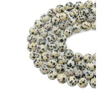 Natural Black Larvikite Labradorite Stone Beads Round Loose Bead for Jewelry Making Bracelet Necklace Accessories 15" 4/6/8/10mm-Dalmatian Jasper-10mm (About 36pcs)