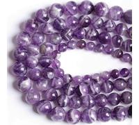 Natural Black Larvikite Labradorite Stone Beads Round Loose Bead for Jewelry Making Bracelet Necklace Accessories 15" 4/6/8/10mm-Dream Amethyst-6mm (About 63pcs)