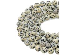 Natural Black Larvikite Labradorite Stone Beads Round Loose Bead for Jewelry Making Bracelet Necklace Accessories 15" 4/6/8/10mm-Dalmatian Jasper-6mm (About 63pcs)