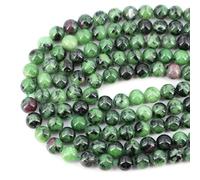 Natural Black Larvikite Labradorite Stone Beads Round Loose Bead for Jewelry Making Bracelet Necklace Accessories 15" 4/6/8/10mm-Ruby Zoisite-6mm (About 63pcs)