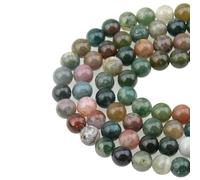 Natural Black Larvikite Labradorite Stone Beads Round Loose Bead for Jewelry Making Bracelet Necklace Accessories 15" 4/6/8/10mm-India Agate-6mm (About 63pcs)
