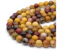 Natural Black Larvikite Labradorite Stone Beads Round Loose Bead for Jewelry Making Bracelet Necklace Accessories 15" 4/6/8/10mm-Mookaite-6mm (About 63pcs)