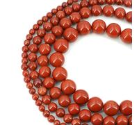 Natural Black Larvikite Labradorite Stone Beads Round Loose Bead for Jewelry Making Bracelet Necklace Accessories 15" 4/6/8/10mm-Red Jasper A-4.0mm (About 91pcs)