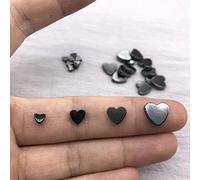 Natural Black Love Heart Hematite Stone Beads Loose Spacer Beads for Jewelry Making DIY Accessories Earrings Bracelet 15Inches 39cm Handmade Crafts