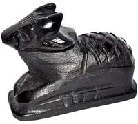 Natural Black Marble Crafted Stone Nandi Idol (Bull) Statue for Worship, Home Decor, Car, Work, Pooja Places - 2 Inches Height