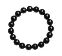 Natural Black Obsidian Bracelet - 6-16mm High-Polish Mirror Finish Beaded Stone, Elastic Stretch Unisex Jewelry, with Box for Gift Giving (6mm)