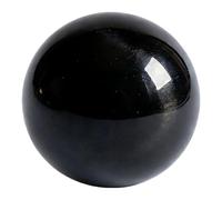 Natural Black Obsidian Sphere, 2.2-2.4 in / 5.5-6 cm Mystic Obsidian Ball for Meditation and Curement, Polished Obsidian Ornament for Home Decor, Good Luck and Prosperity