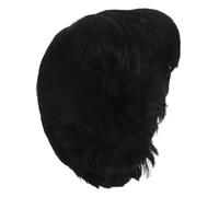Natural Black Short Wig with Bangs for Women, Layered Wavy Style