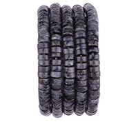 Natural Black Spectrolite Spacer Beads Caps Loose Semi Gemstone for Beading Jewelry Making 6mmx3mm 38cm