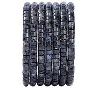 Natural Black Spectrolite Stone Spacer Beads 6x3mm 38cm/str Flat Round Loose Semi Gemstone Caps for Making Bracelets Necklace