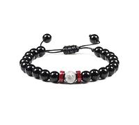 Natural Black Stone Beads Handmade Braided Buddha Bracelet Bracelets Adjustable Rope for Men Women Jewelry Gifts Pulsera