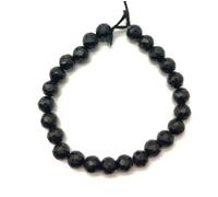 Natural Black Tourmaline 25 Pcs. Round Faceted Beads 7 mm 6.5 Inch Long String Jewellery Making Gemstone Beads for Necklace Bracelet