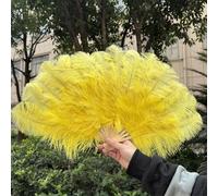 Natural Black White Fluffy Handheld Fans For Wedding Carnival Dance Performance Party Props