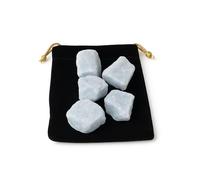 Natural Blue Calcite Stone 20 to 30mm 5pcs Electromagnetic Protection Natural Blue Quartz Crystal for Jewelry Making (Blue Calcite,5)