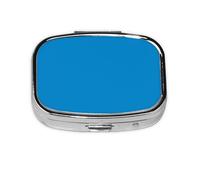 Natural Blue Color Mini Square Pill Box - Compact Daily Pill Holder for Easy On-The-Go Use