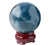 Natural Blue Fluorite Crystal Ball Gemstone Sphere Crystal Ornaments for Reiki Balancing Meditation Energy Chakra Aura Home and Office Decoration,50-60mm