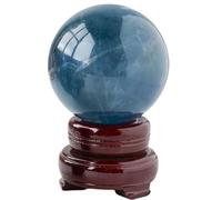 Natural Blue Fluorite Crystal Ball Gemstone Sphere Crystal Ornaments for Reiki Balancing Meditation Energy Chakra Aura Home and Office Decoration,60-70mm