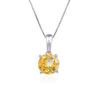 Natural Blue Gemstone Pendant Necklace For Women Jewelry 925 Sterling Silver Round Birthstone Pendant