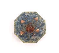 Natural Blue Kyanite Orgone Energy Plate - Chakra Balancing & Aura Cleansing Tool | Handmade Orgone Crystal Charging Plate with Copper Coil | Meditation, Reiki Healing & Positive Energy Generator