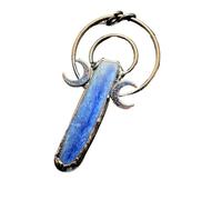 Natural Blue Kyanite Pendant Necklace - Raw Crystal Moon Goddess Jewelry for Women, Boho Witchy Spiritual Healing Stone