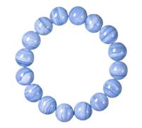 Natural Blue Lace Agate Bracelet for Men & Women - Handmade Gemstone Crystal Stretch Beaded Jewelry for Stress Relief & Mindfulness(14mm)