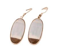 Natural Blue Lace Agate Gemstone Dangle Earring 3.5x1.5mm | Made in 925 Sterling Silver, Silver Plated |Oval Shape Stone, Smooth Minimlist Style Dangle For Unisex|LK_RDG_00272