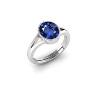 Natural Blue Sapphire/Neelam Rashi Ratan Astrological Purpose Gemstone Ring in 925 Sterling Silver For Men & Women Unisex