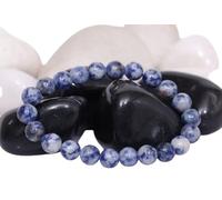 Natural Blue Sodalite Bracelet 8mm Plain Round Blue Bracelet for Confidence and Balance Throat and Third Eye Chakra Healing -For Unisex