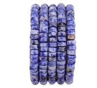 Natural Blue Sodalite Spacer Beads Caps Loose Semi Gemstone for Beading Jewelry Making 6mmx3mm 38cm