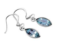 Natural Blue Topaz Gemstone Dangle Earring 26x5mm | Made in 925 Sterling Silver, Silver Plated |Marquise Shape Stone, Faceted Minimlist Style Dangle For Women & Girls |LK_RDG_00009