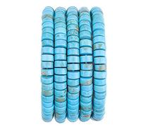 Natural Blue Turquoise Spacer Beads Caps Loose Semi Gemstone for Beading Jewelry Making 6mmx3mm 38cm