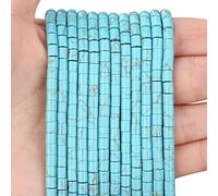 Natural Blue Turquoise Spacer Beads, Loose Semi Precious Flat Round Gemstone Heishi Disc Stone Beads for Beading Jewelry Making 4mm*4mm 38cm