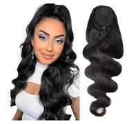 Natural Body Wave Ponytail Brazilian Human Hair Ponytail with Drawstring Clip Hair Extensions Perfect Looking(16inches)