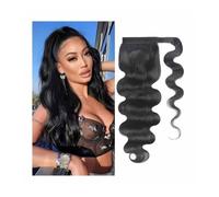 Natural Body Wave Ponytail Human Hair Extension Wavy Curly Warp Around Remy Hair Ponytail Hairpiece for Women Perfect Looking(24inches)