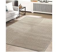 Natural Border Modern Abstract Polypropylene Easy To Clean Rug The Rug Shop UK Natural 160cm x 230cm