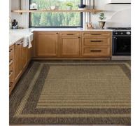 Natural Border Modern Striped Easy To Clean Natural Area Rug The Rug Shop UK Natural 80cm x 150cm