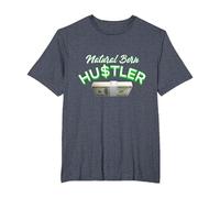 Natural Born Hustler T-Shirt, Men's Big and Tall, Heather Blue, 5X Tall