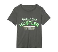 Natural Born Hustler T-Shirt, Women's Plus, Asphalt Grey, 4X