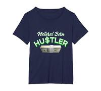 Natural Born Hustler T-Shirt, Women's Plus, Navy Blue, 2X