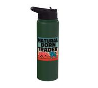 Natural Born Trader Stock Analyst Option Trading Investing Stainless Steel Insulated Water Bottle