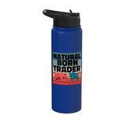 Natural Born Trader Stock Analyst Option Trading Investing Stainless Steel Insulated Water Bottle