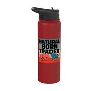 Natural Born Trader Stock Analyst Option Trading Investing Stainless Steel Insulated Water Bottle