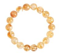 Natural Bracelet Wealth Luck-Reiki Healing Unisex Yellow Crystal Beads Jewelry for Men Women(9-12mm beads)