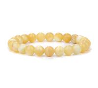 Natural Bracelet Yellow Quartzs Crystal Stone Bead Bracelets for Women Men Wealth Bangle Jewelry(19 cm,C)