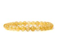 Natural Bracelet Yellow Quartzs Crystal Stone Bead Bracelets for Women Men Wealth Bangle Jewelry(21 cm,D)