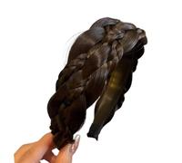 Natural Braided Hairpiece Headband 7 Strands Design Nonslip Comfortable Synthetic Fiber Hairhoop For Daily Hair Styling Comfortable Grip Hair Extension